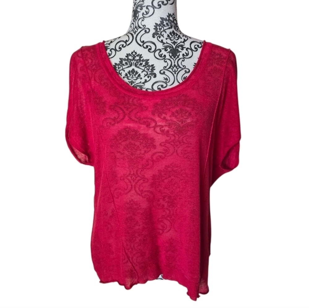 Line linen blend short sleeve lightweight sweater size medium